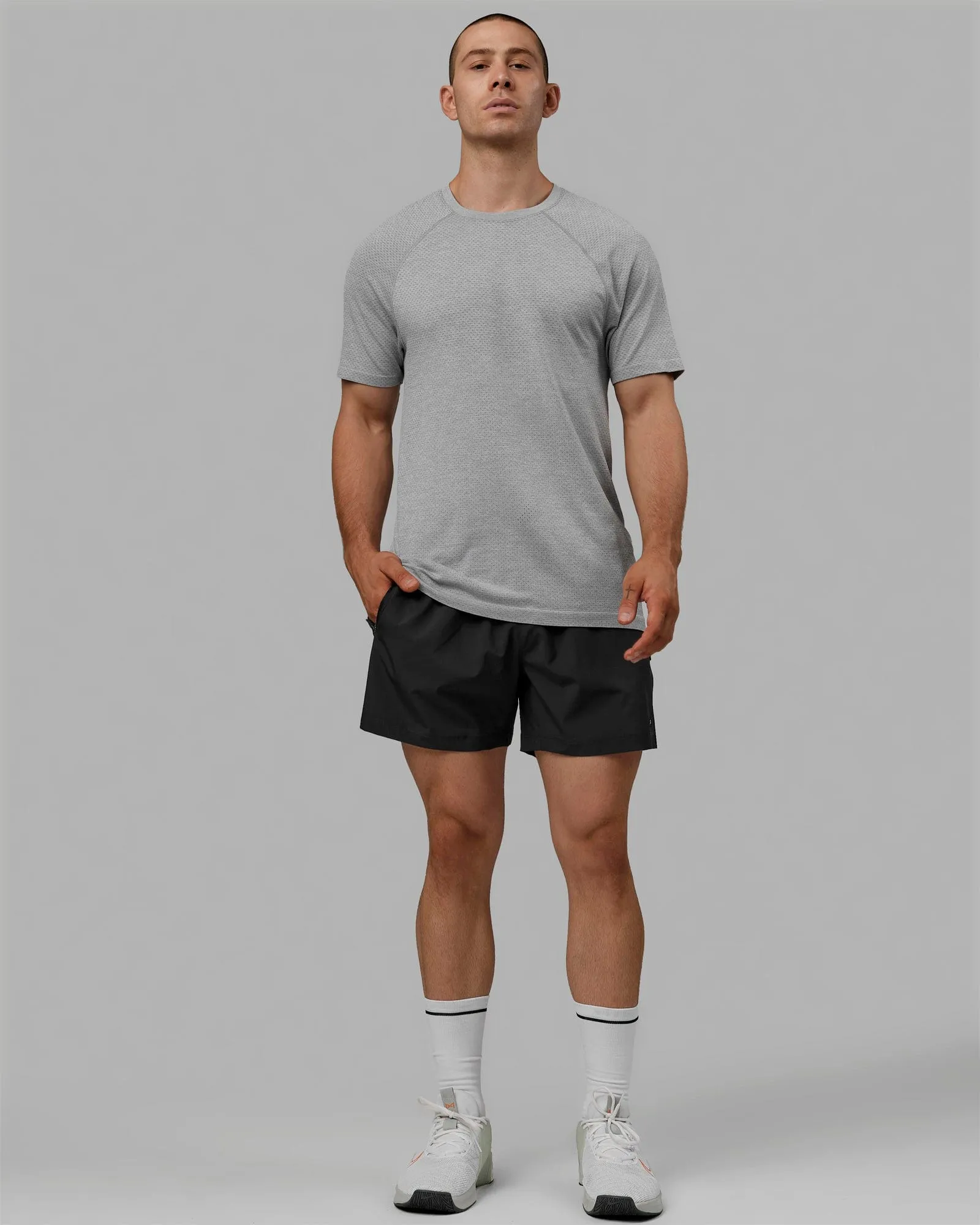 AeroFLX  Seamless Tee - Lt Grey Marl