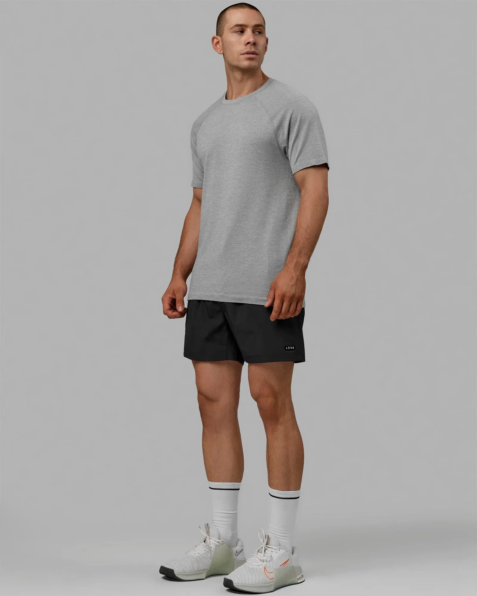 AeroFLX  Seamless Tee - Lt Grey Marl