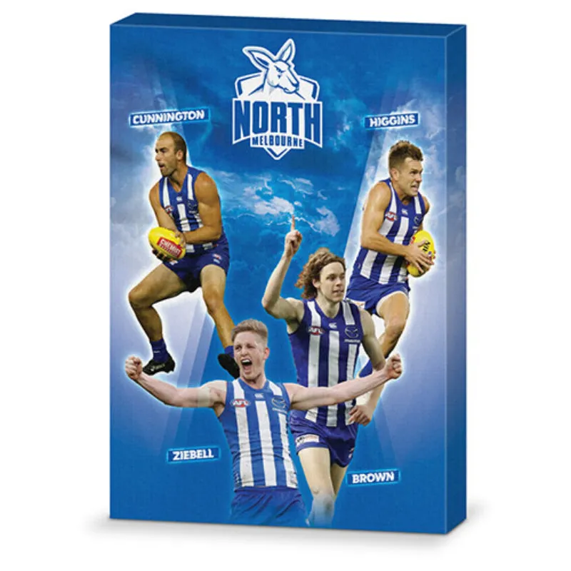 AFL 4 PLAYER CANVAS NORTH MELBOURNE KANGAROOS