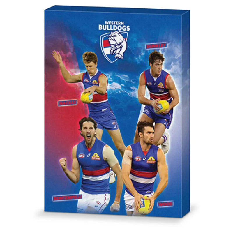 AFL 4 PLAYER CANVAS WESTERN BULLDOGS