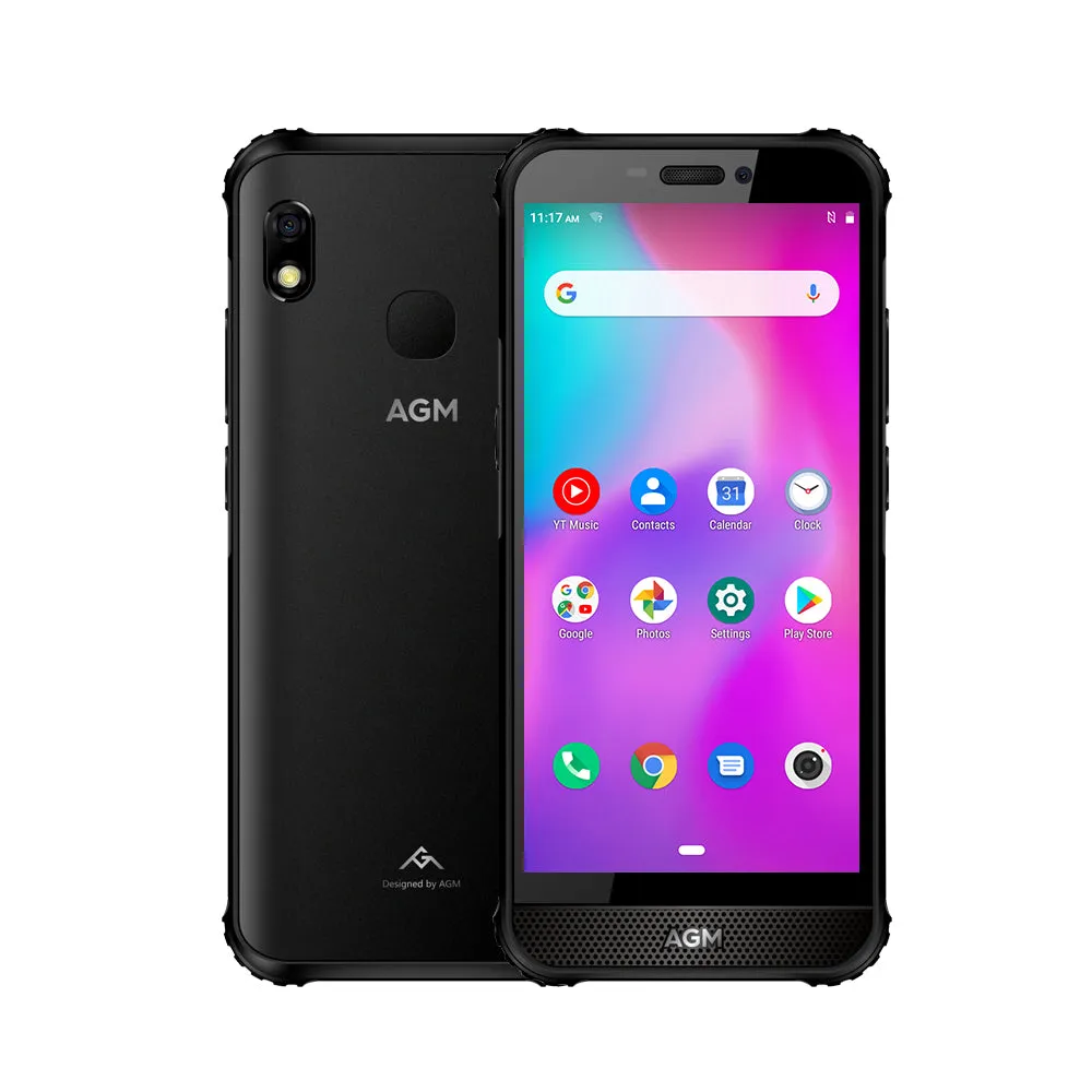 AGM A10 Front placed speaker 5.7"" HD  4G/6G  128G Android 9 Rugged Phone 4400mAh IP68 Waterproof Smartphone black_4GB 64GB-European version