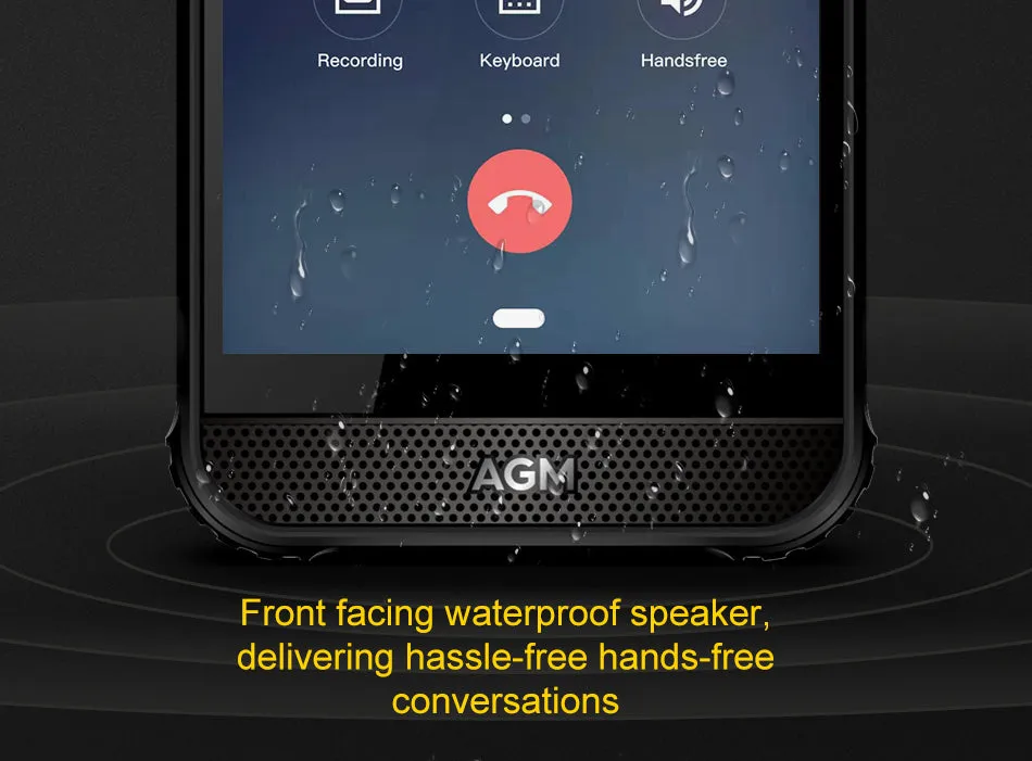 AGM A10 Front placed speaker 5.7"" HD  4G/6G  128G Android 9 Rugged Phone 4400mAh IP68 Waterproof Smartphone black_4GB 64GB-European version