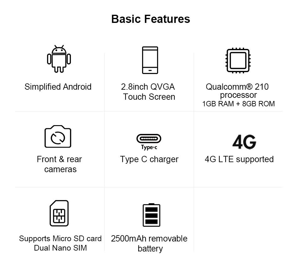AGM M5 Simplified Android OS 4G LTE Type C Touch Screen IP68 Waterproof Rugged Mobile Phone 2.8 inch 2500mAH Phone black_1GB 8GB