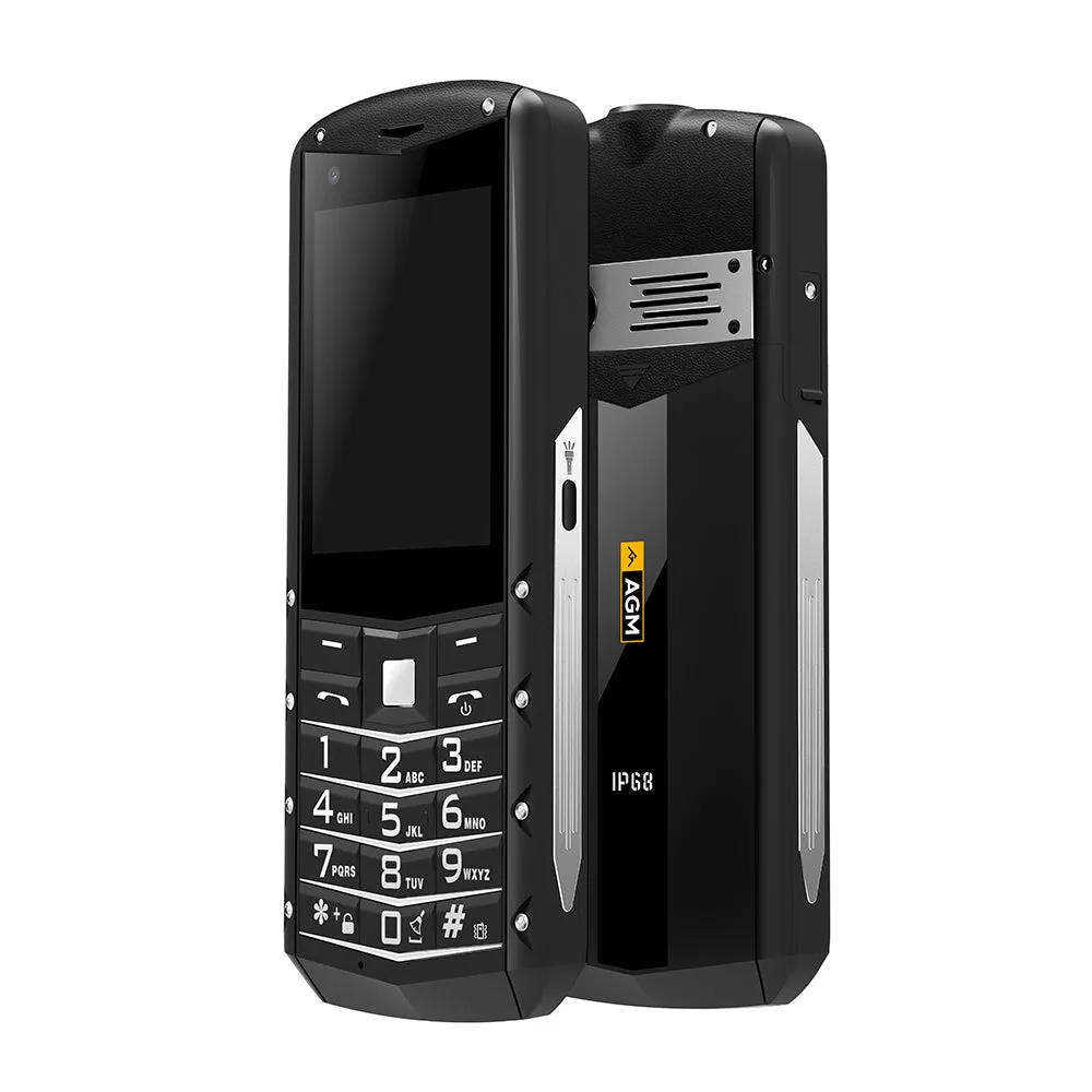 AGM M5 Simplified Android OS 4G LTE Type C Touch Screen IP68 Waterproof Rugged Mobile Phone 2.8 inch 2500mAH Phone black_1GB 8GB