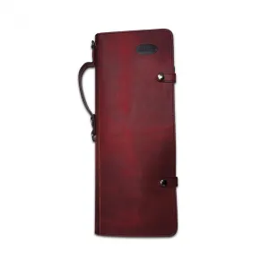 Ahead Handmade Leather Stick Bag in Burgundy