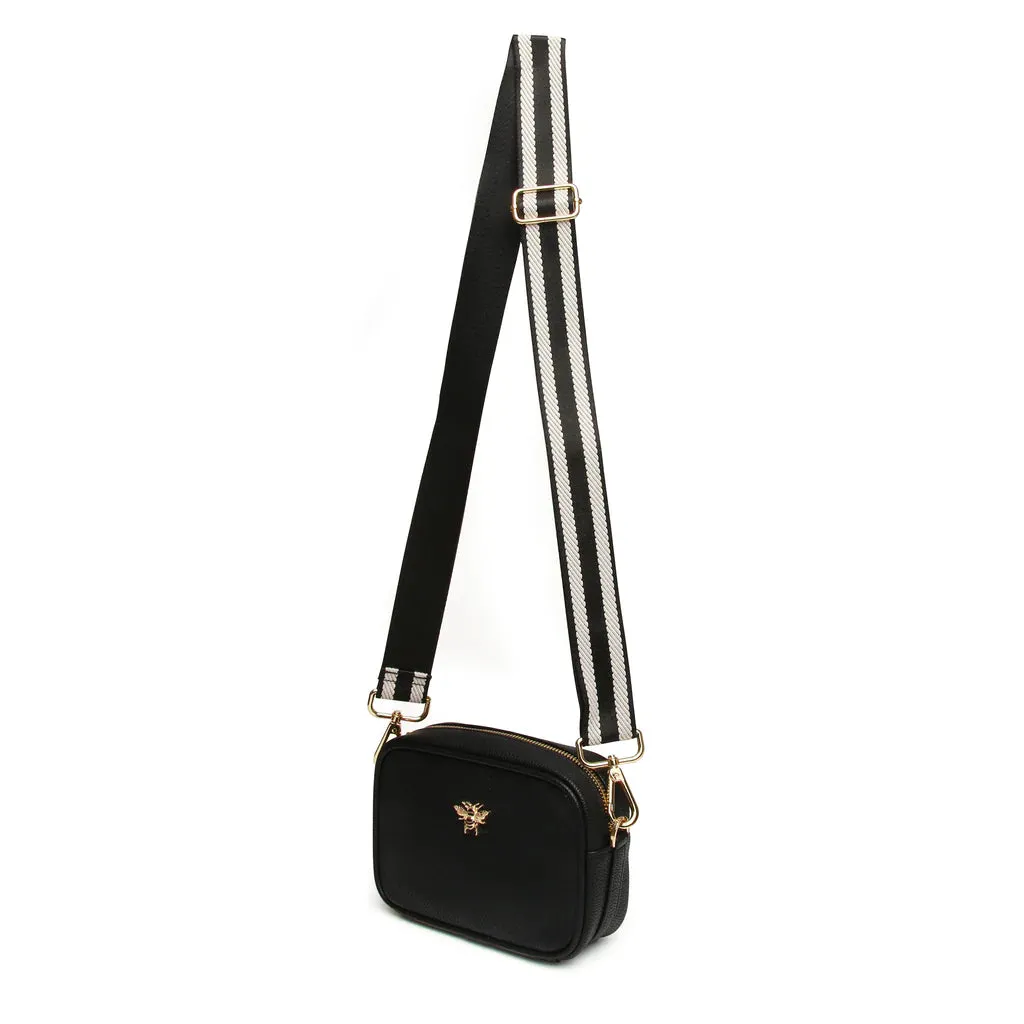Alice Wheeler Mini Soho Camera Crossbody w Webbing Strap Black