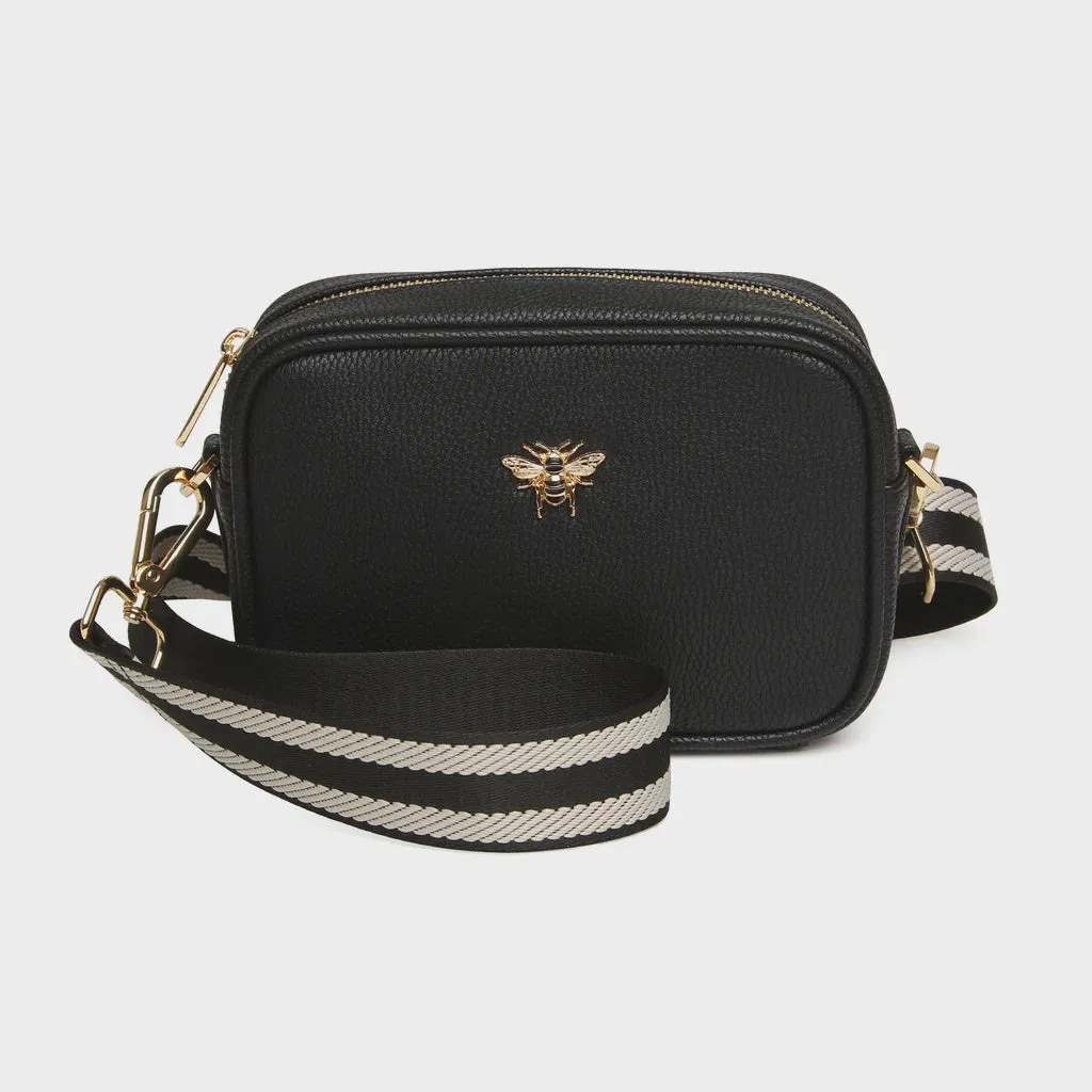 Alice Wheeler Mini Soho Camera Crossbody w Webbing Strap Black