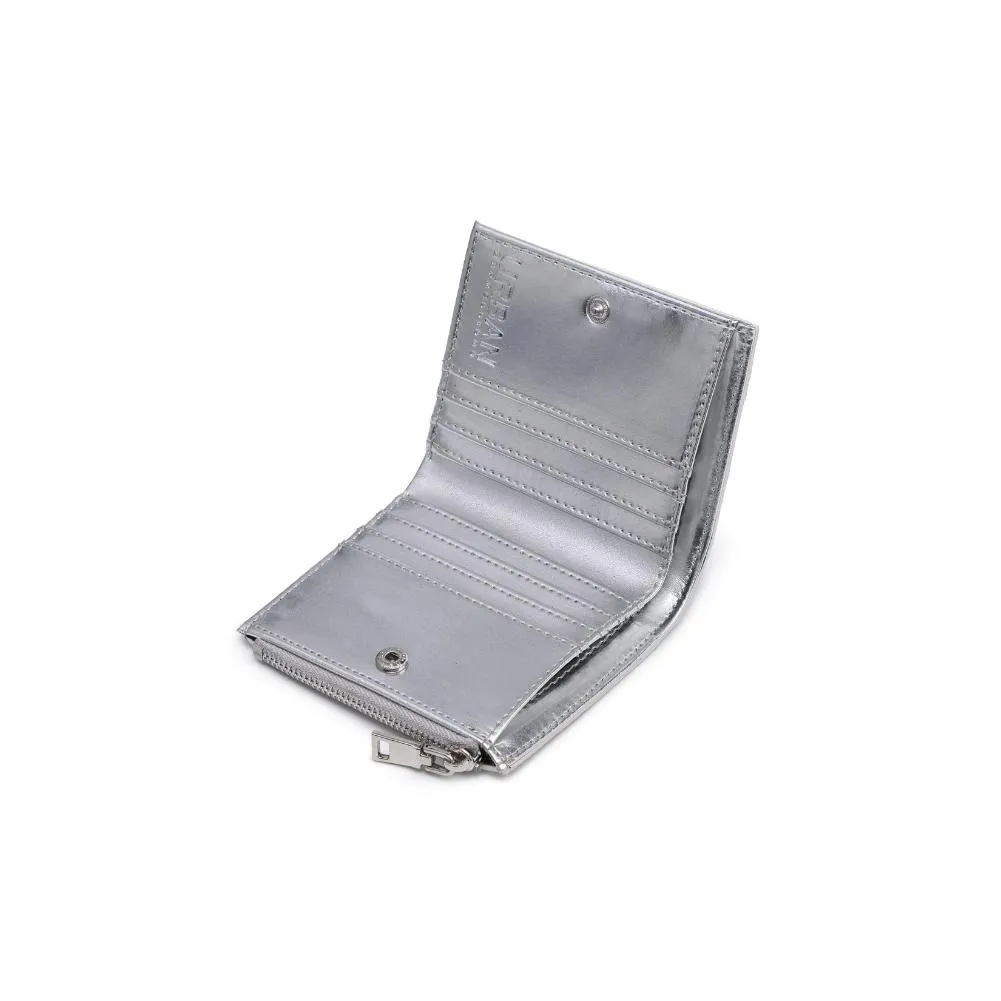 Amelie Woven Card Holder- Silver