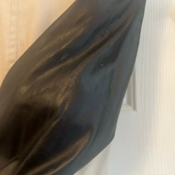 Ann Taylor Faux Leather Trim Trench