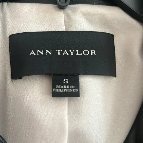 Ann Taylor Faux Leather Trim Trench