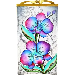 Anuschka Double Eyeglass Case Floral Fantasy Leather