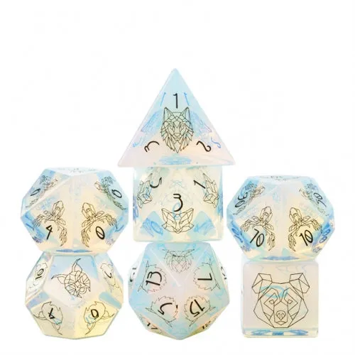 Artic Blast - Cyber Beasts - Semi-Precious Gemstone Dice