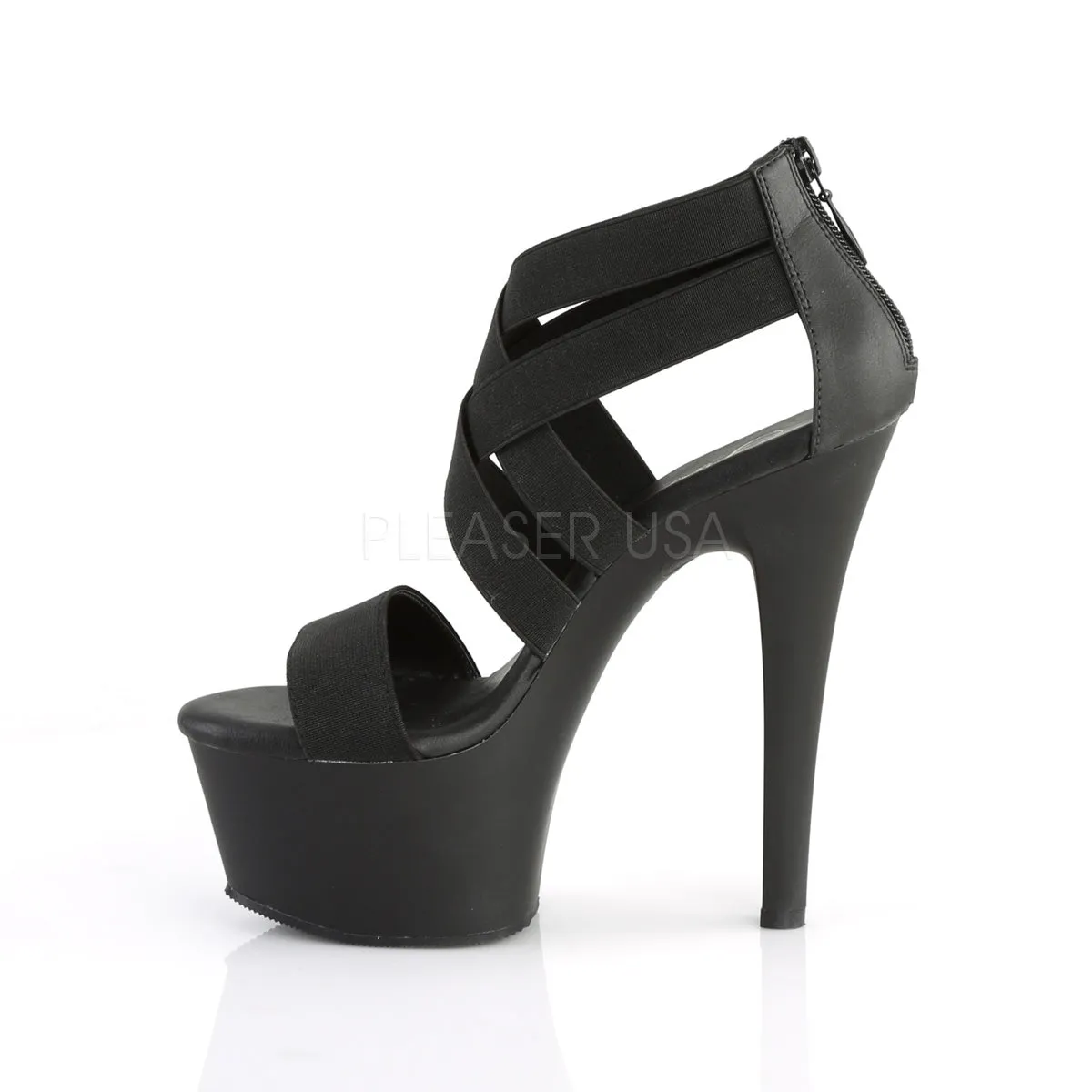 ASPIRE-669  Black Elastic Band-Faux Leather/Black Matte