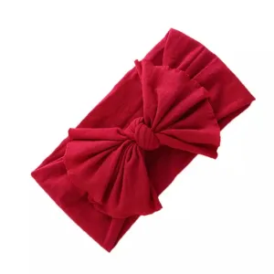Aubrey Nylon Bow Headwrap Red