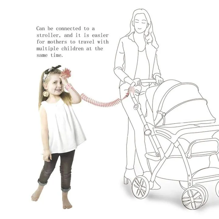 Baby Anti Lost Wristband Safety Reflective Leash with Induction Lock