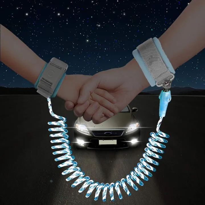 Baby Anti Lost Wristband Safety Reflective Leash with Induction Lock