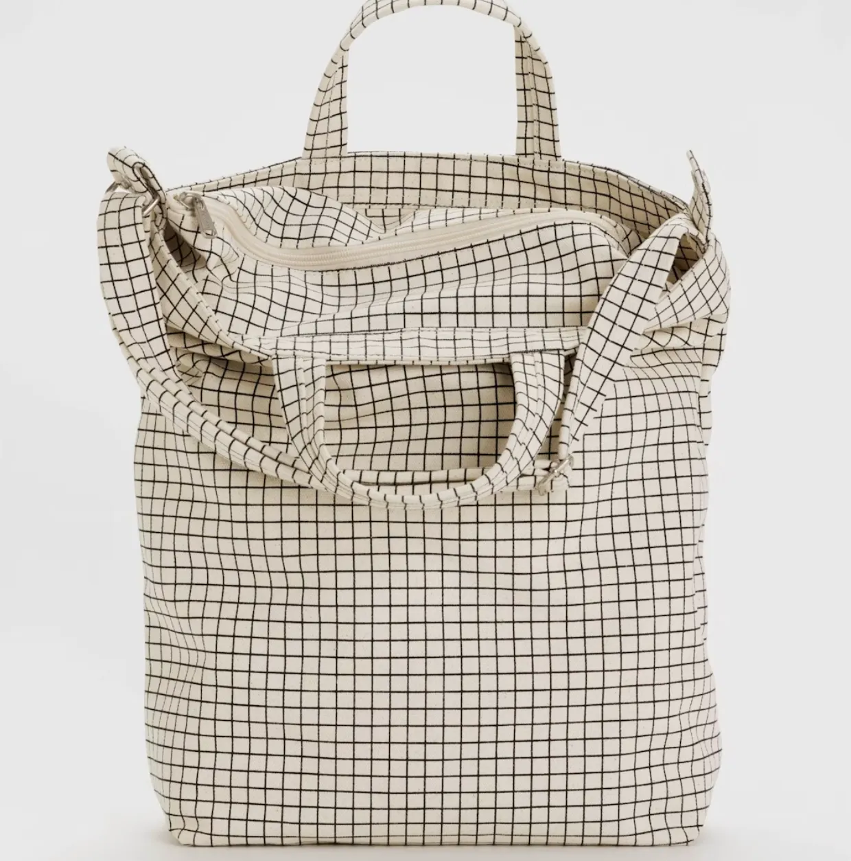 Baggu - Zip Duck Bag (Natural Grid)