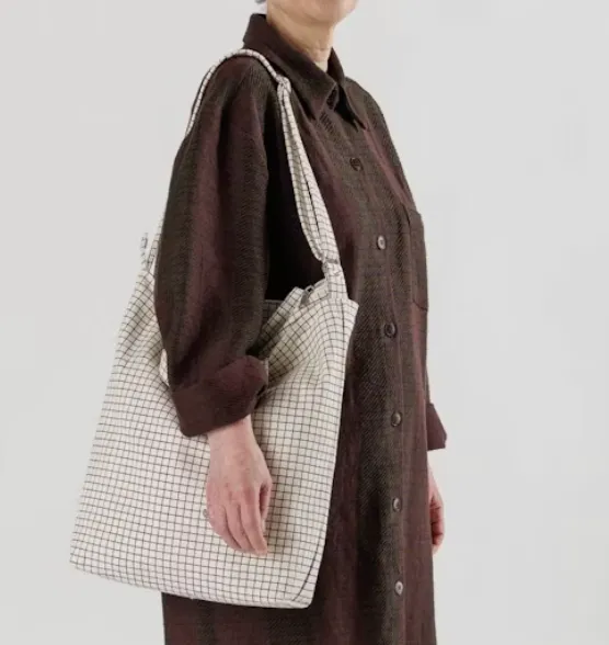 Baggu - Zip Duck Bag (Natural Grid)