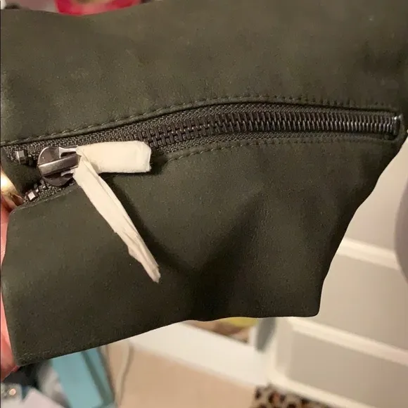 BB Dakota faux leather army green jacket, medium