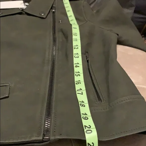 BB Dakota faux leather army green jacket, medium