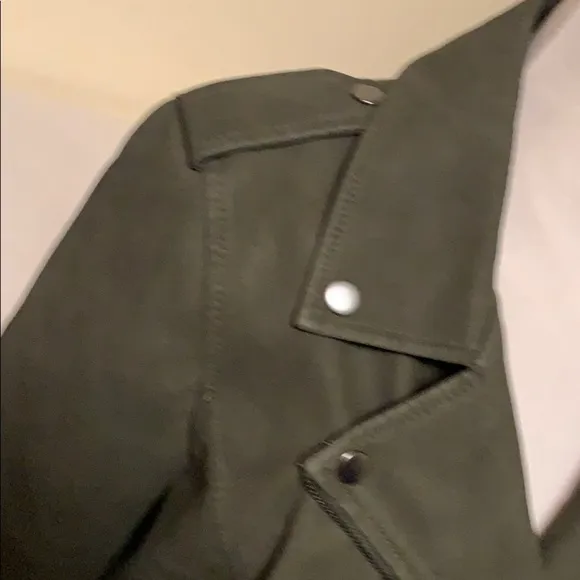 BB Dakota faux leather army green jacket, medium