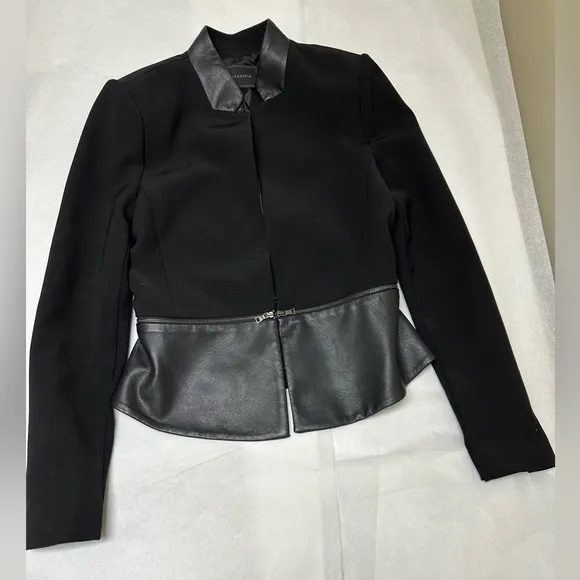 BCBG black faux/leather blazerBCBGMaxAzria🖤