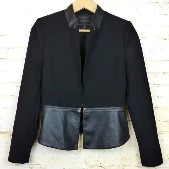BCBG black faux/leather blazerBCBGMaxAzria🖤