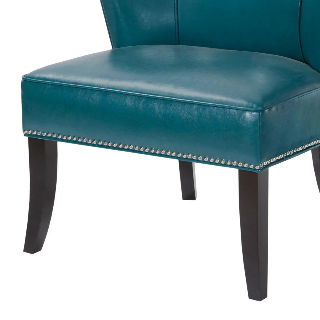 Beesley Faux Leather Armless Accent Chair Andover Mills™ Leather Type: Teal Faux Leather
