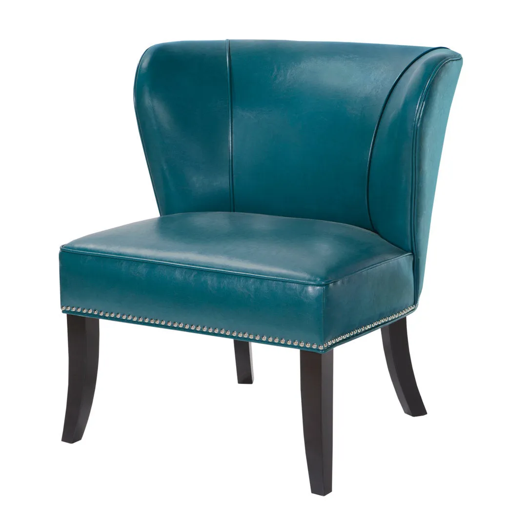 Beesley Faux Leather Armless Accent Chair Andover Mills™ Leather Type: Teal Faux Leather