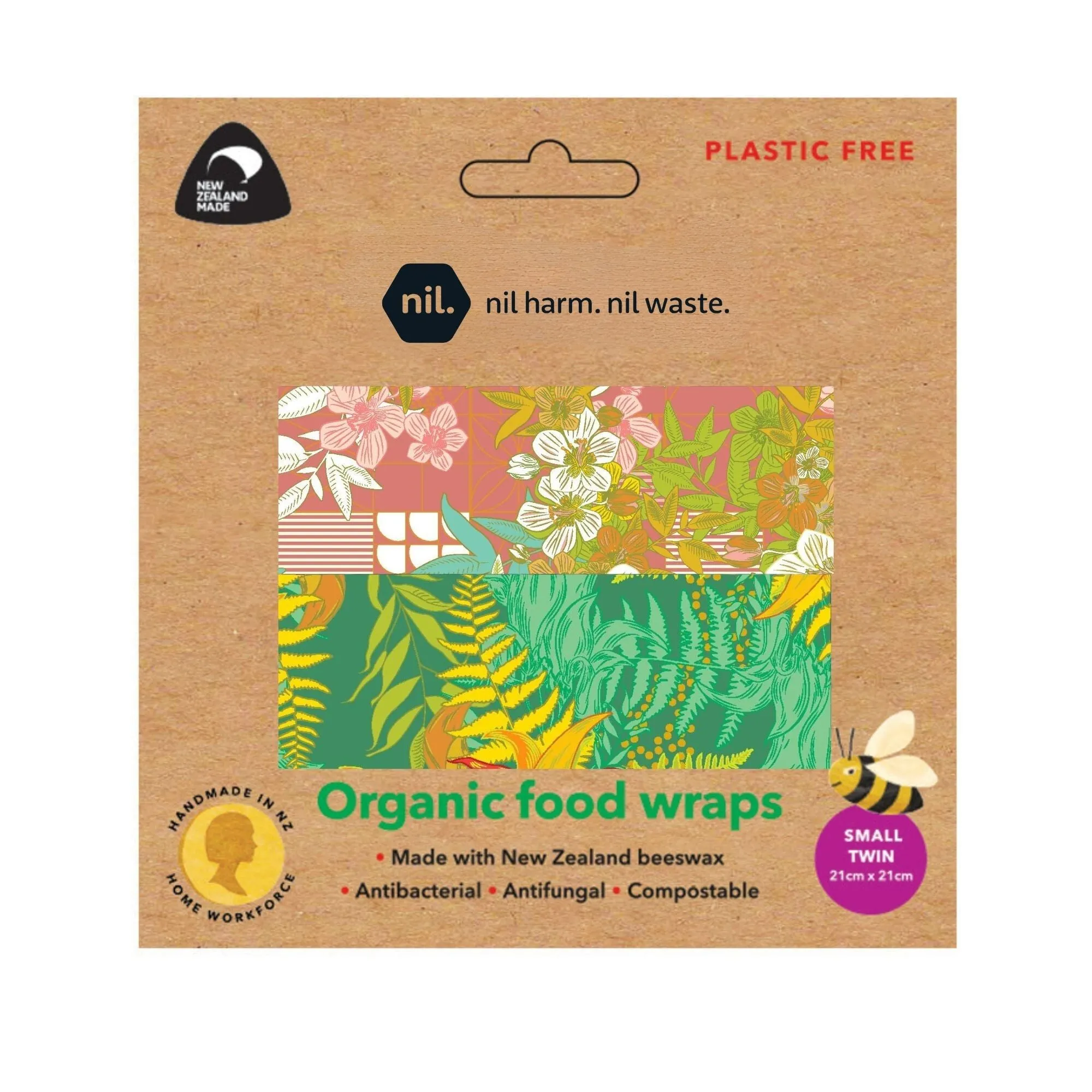 beeswax food wrap - green forest