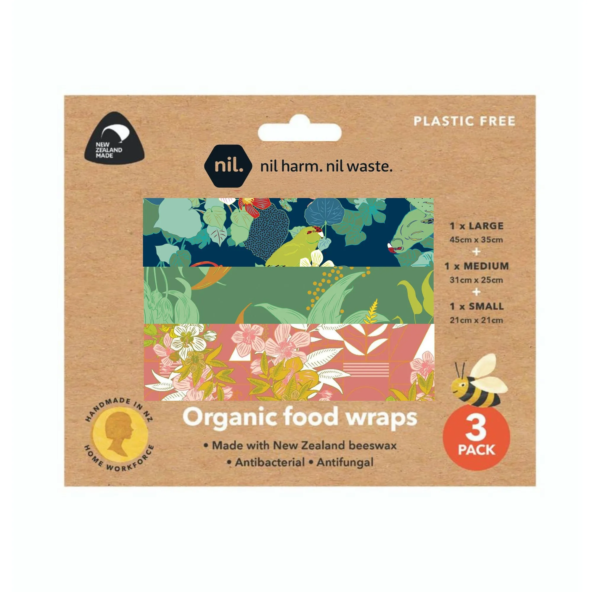 beeswax food wrap - green forest