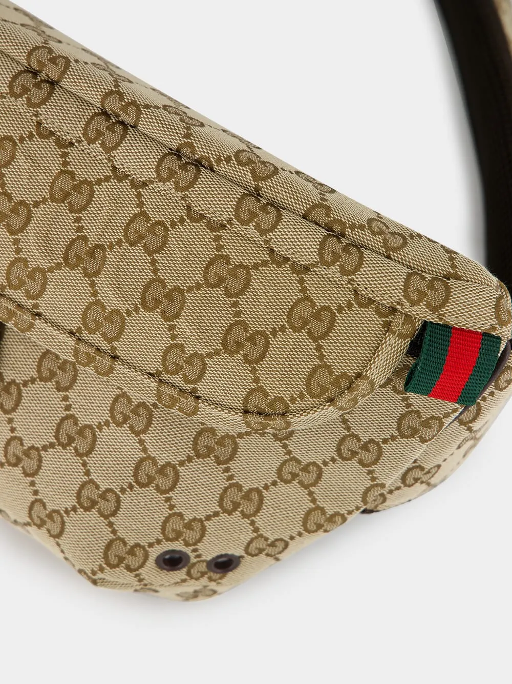 Beige and Ebony Small GG Belt Bag