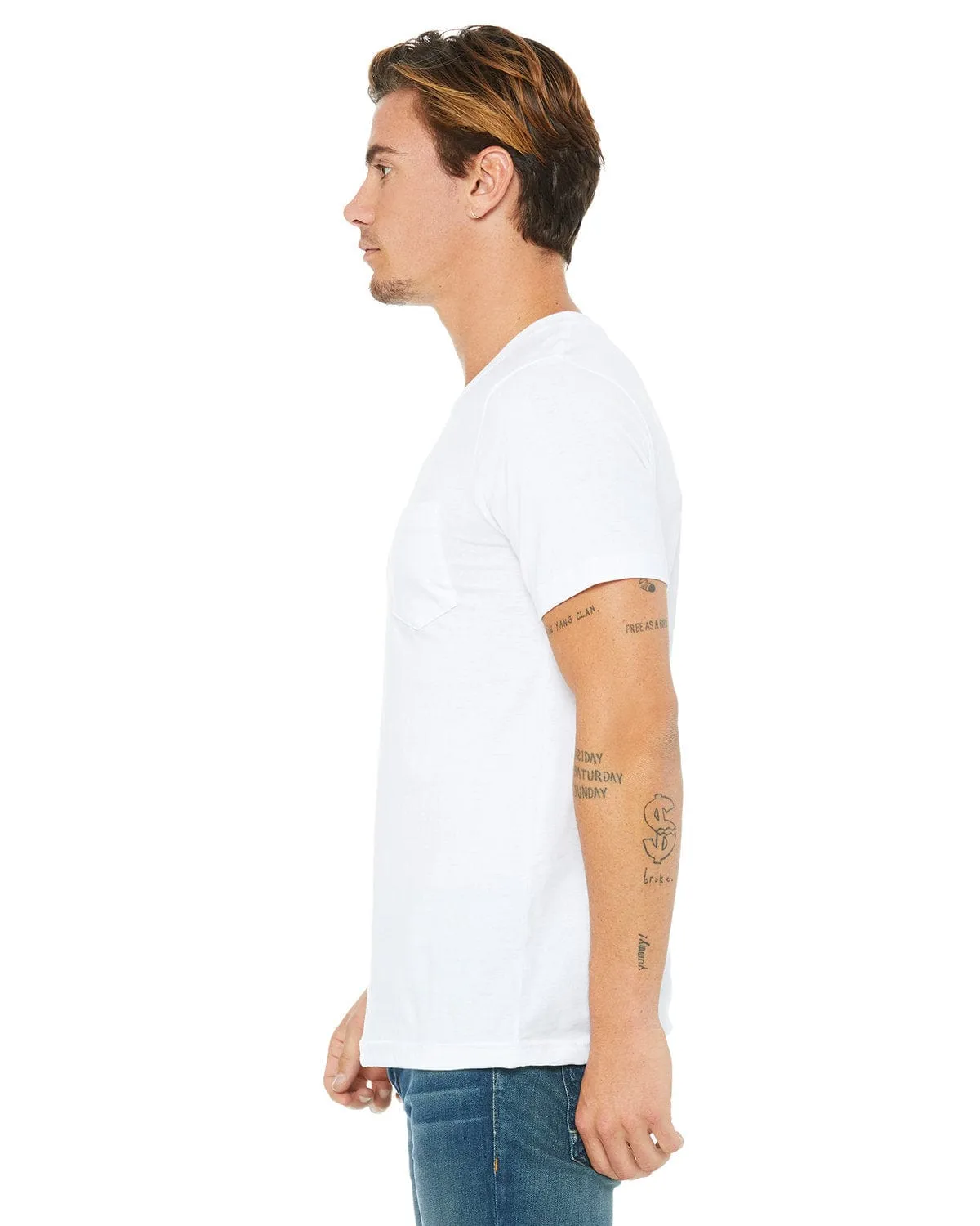 Bella Canvas Jersey Pocket T-Shirt | White