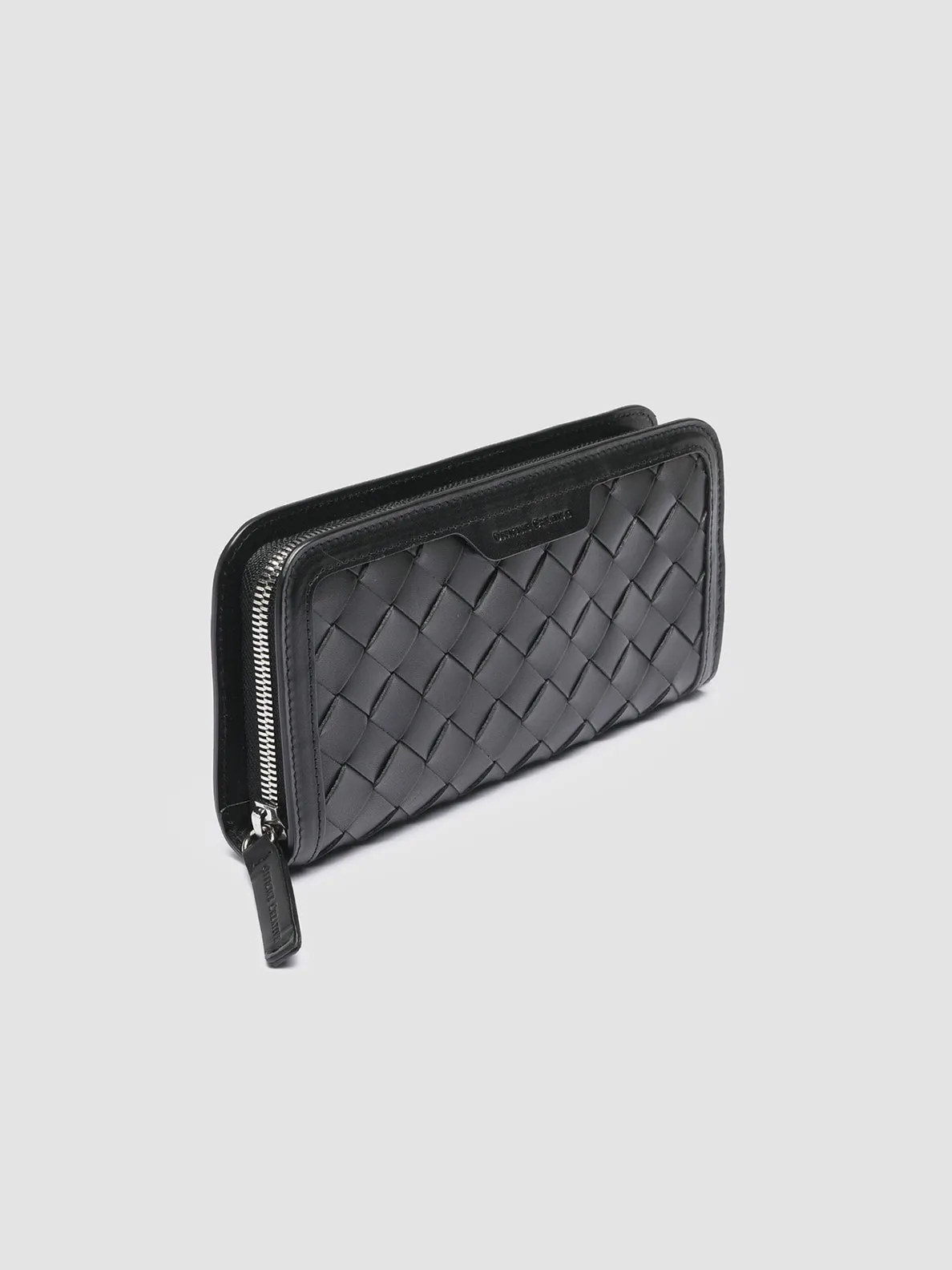 BERGE’ 101 - Black Woven Leather Wallet
