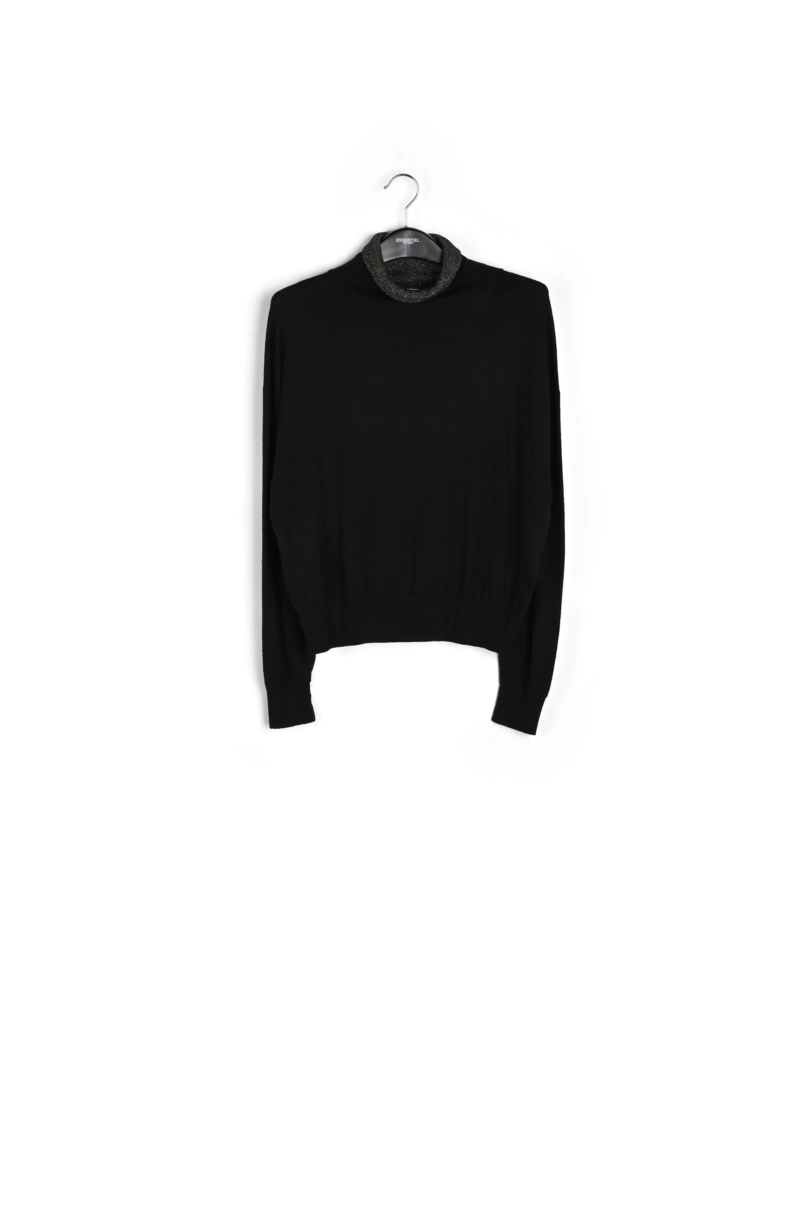 Black and off-white ruffle sleeved midi dress