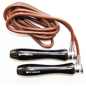 Black Coated Handle Leather Skipping Rope