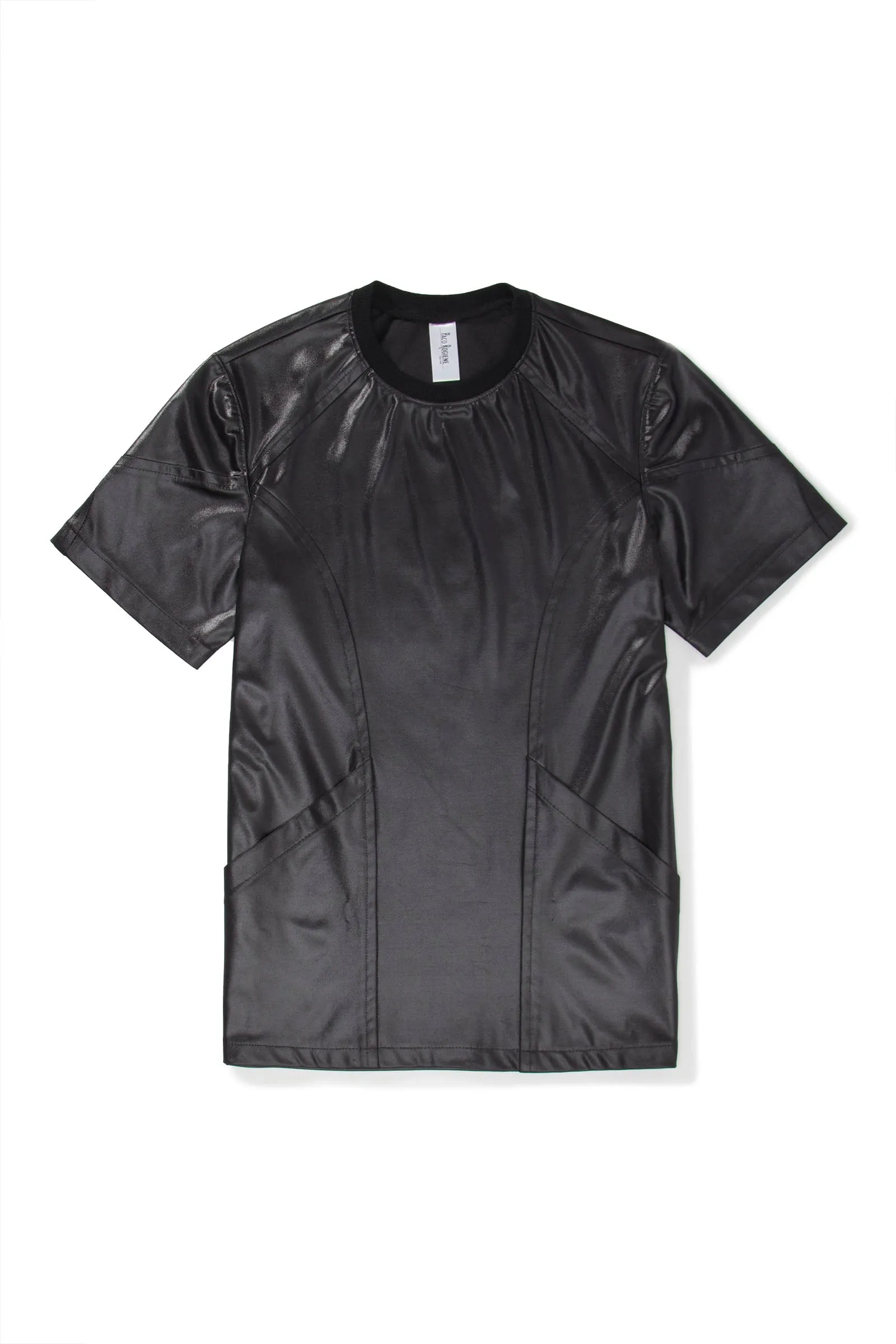 Black Illusion Leather Moto Shirt