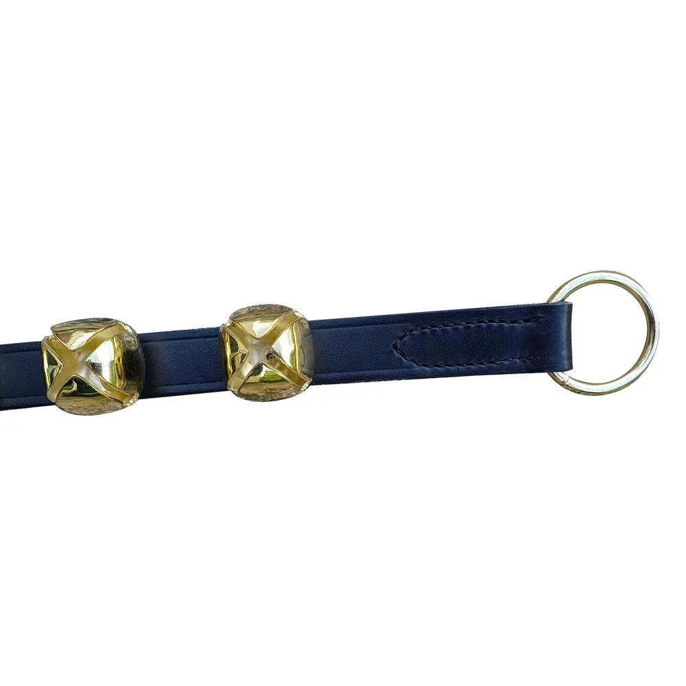 Black Leather Hanging Brass Bells
