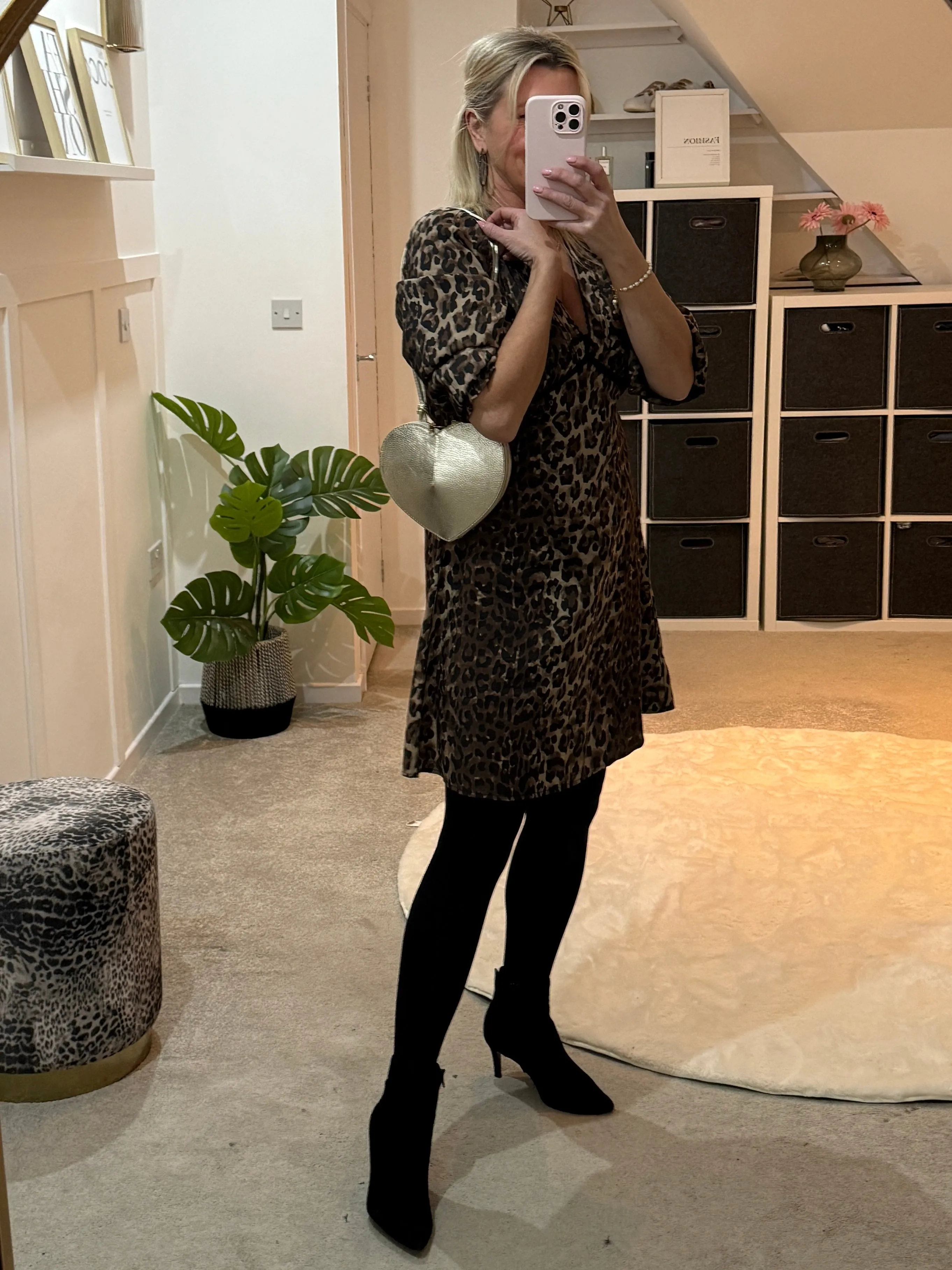 Black Leather Heart Bag