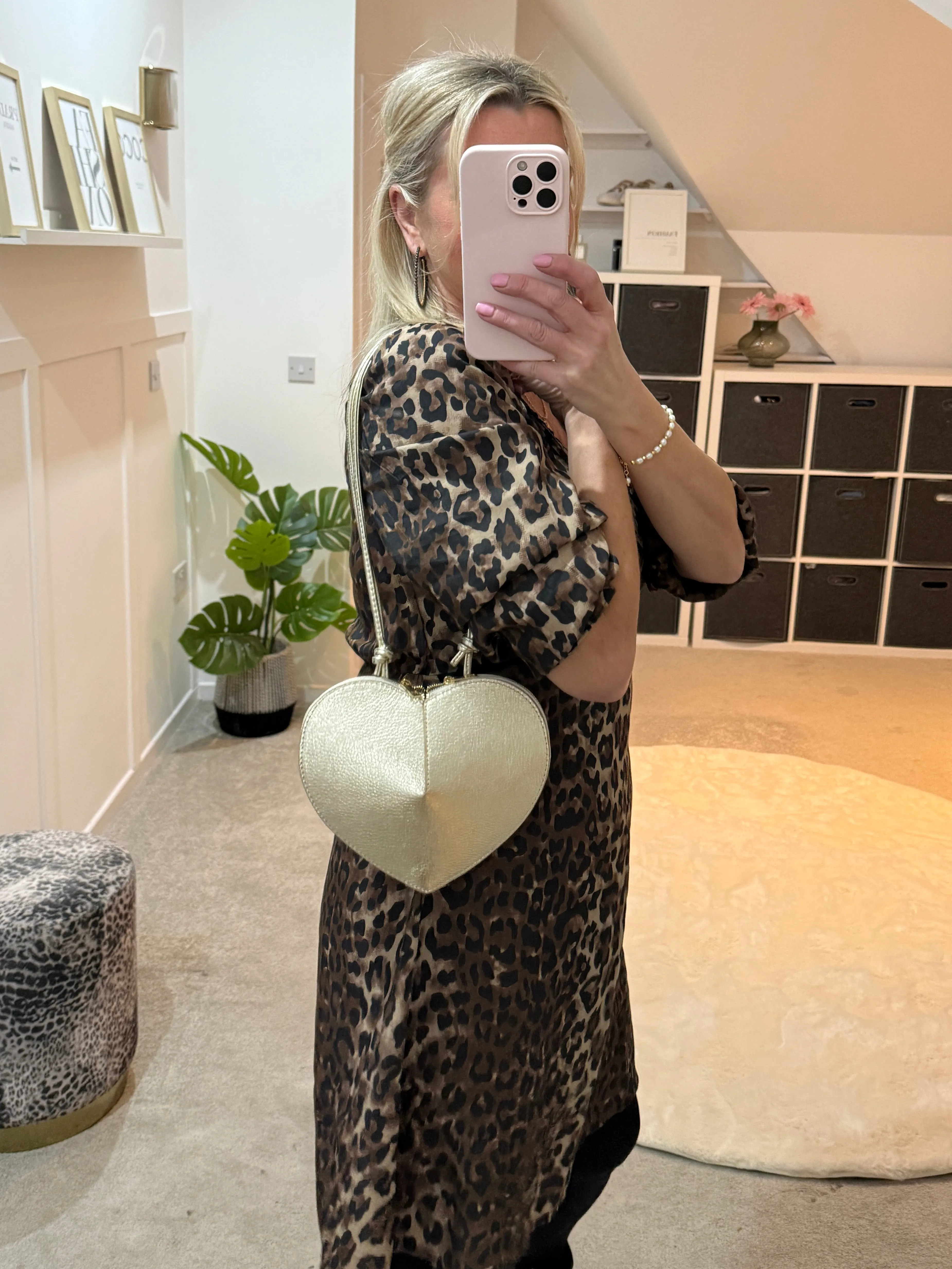 Black Leather Heart Bag