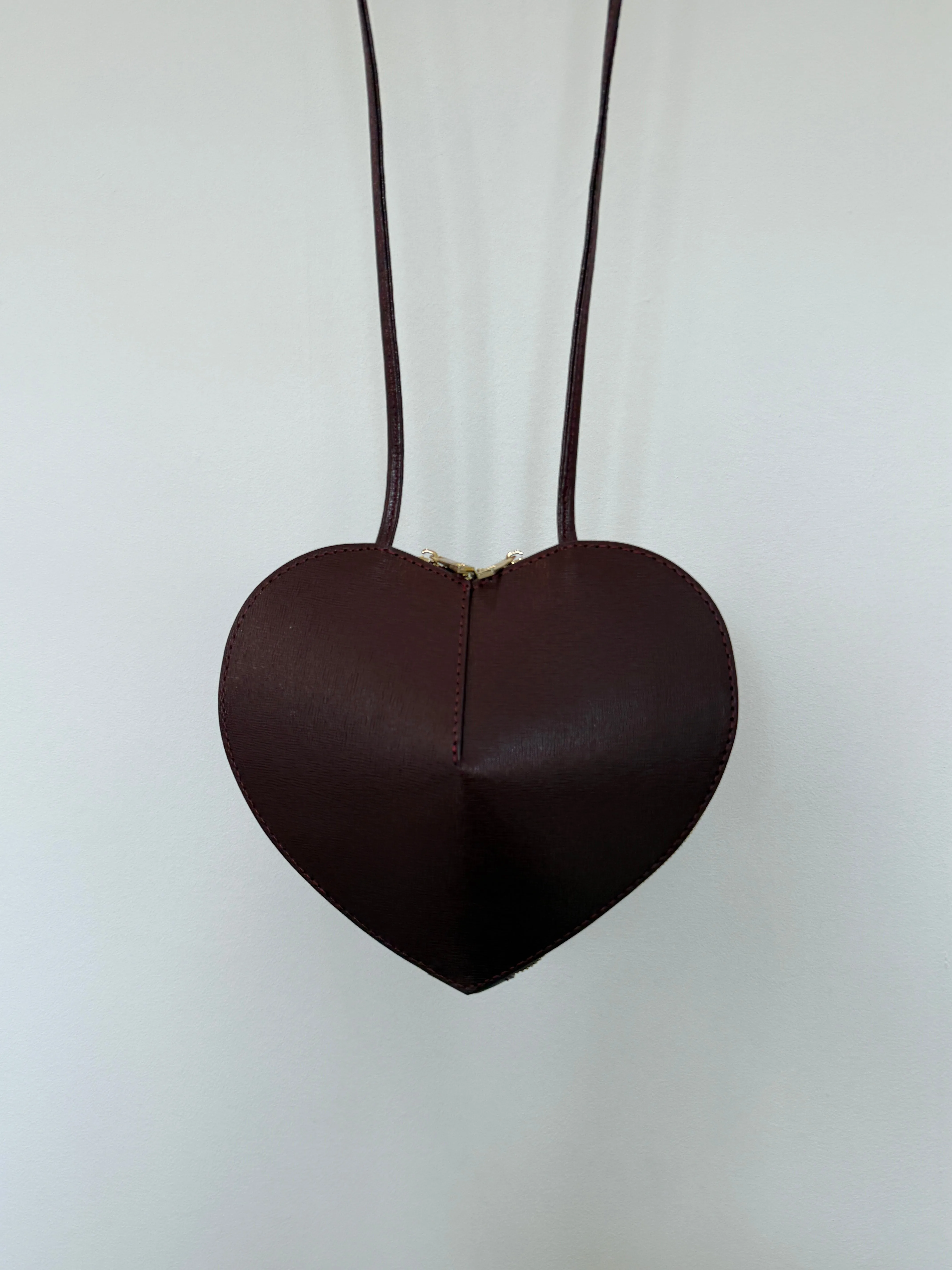 Black Leather Heart Bag