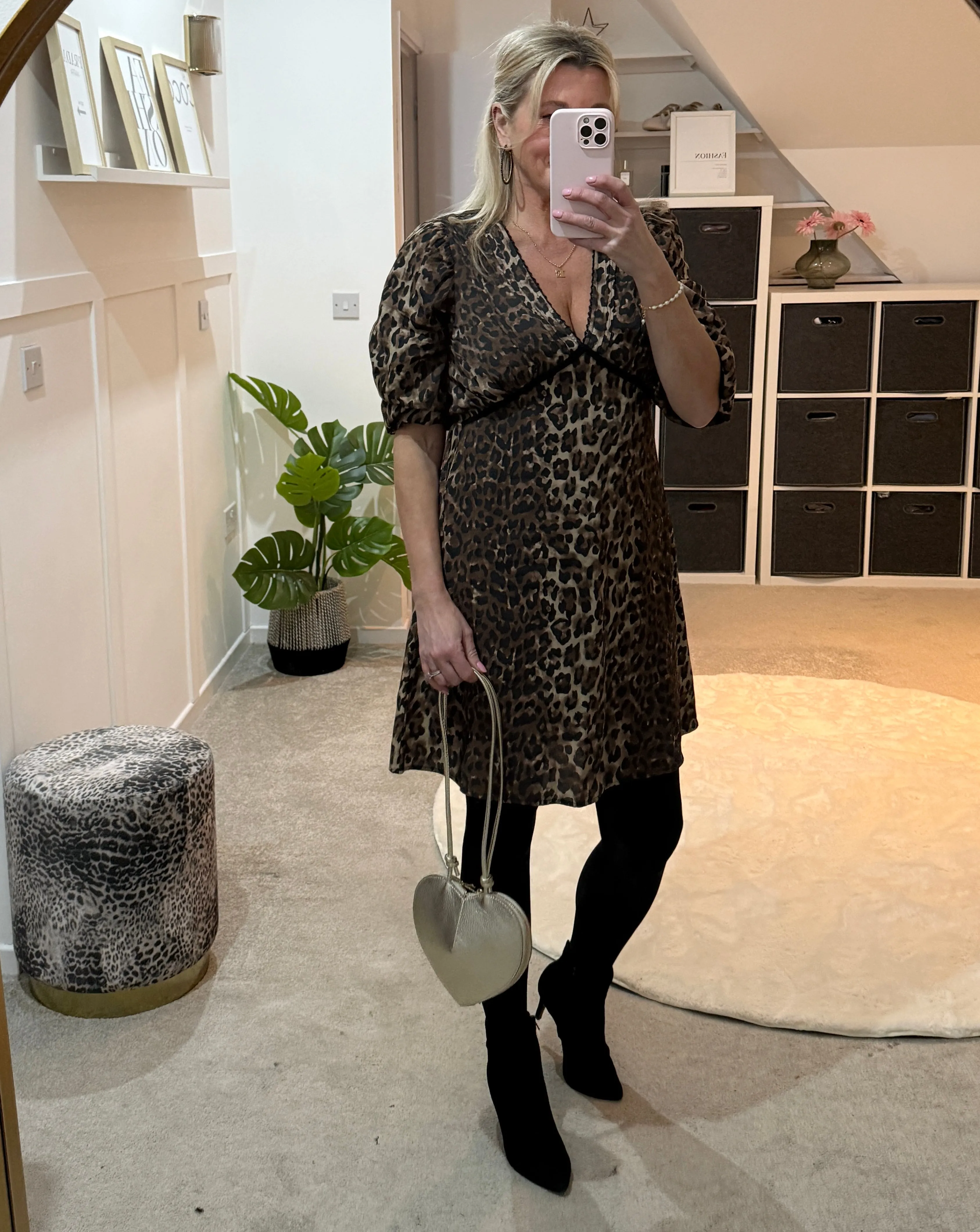 Black Leather Heart Bag