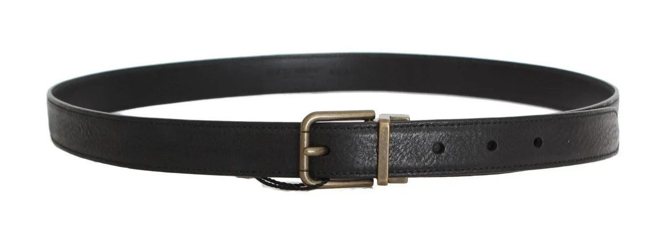 Black Leather Logo Belt
