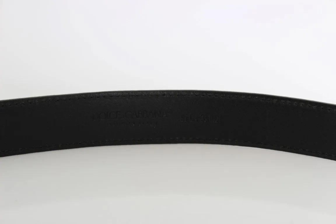 Black Leather Logo Belt
