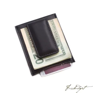 Black Leather Magnetic Money Clip & Wallet.