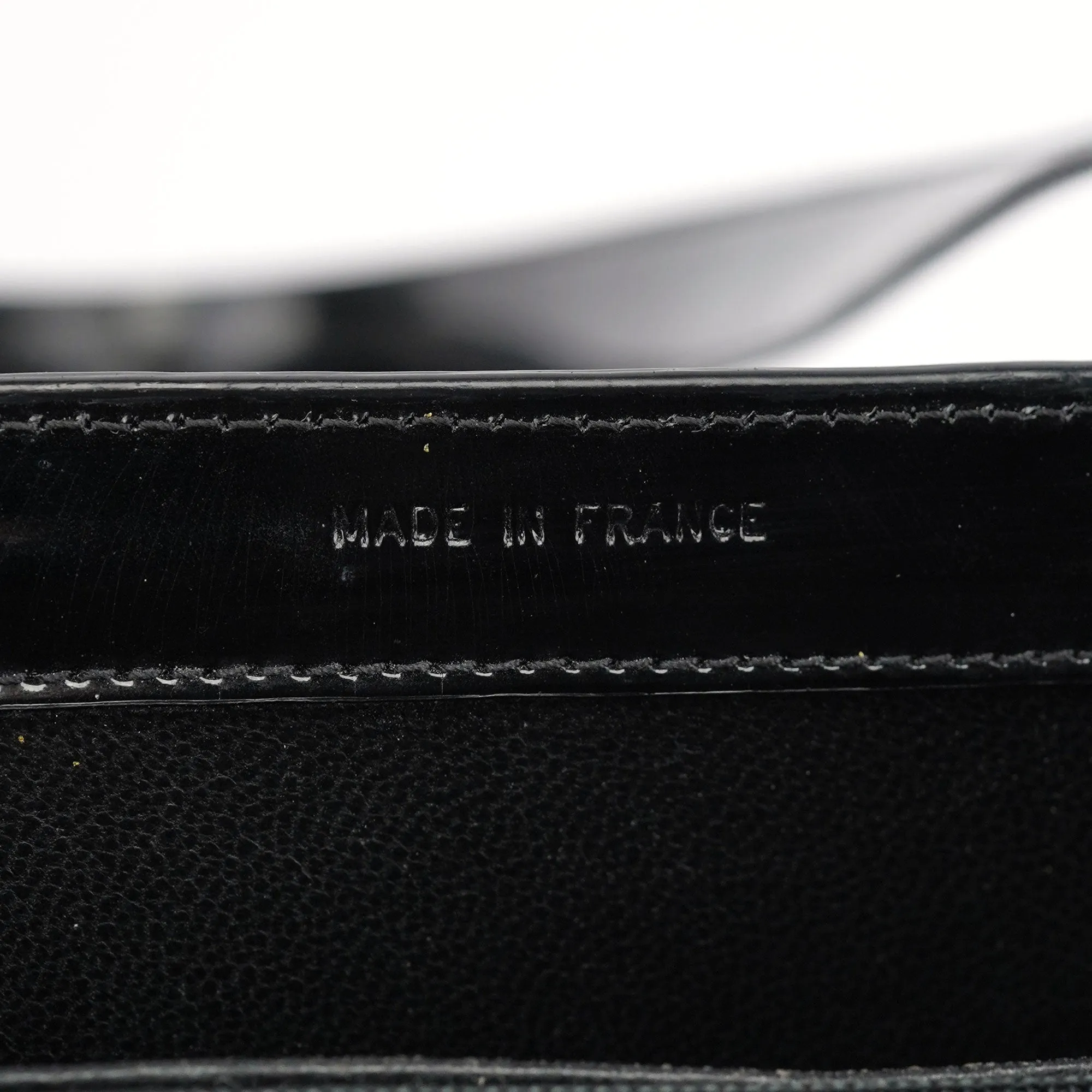 Black Patent Leather Logo Tote Bag