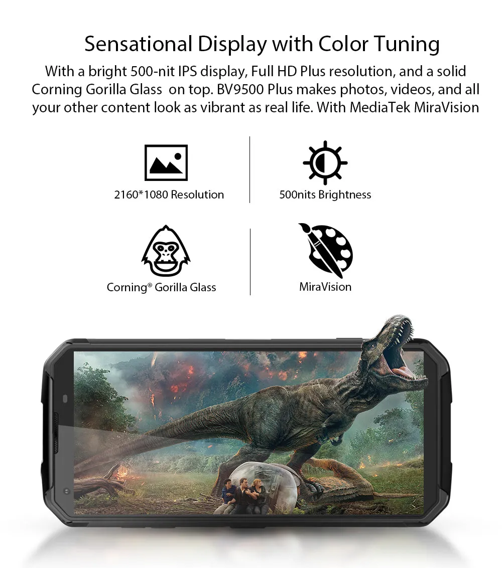Blackview BV9500 Plus Smartphone 10000mAh IP68 Waterproof 5.7inch FHD 4GB   64GB Android 9.0 Mobile phone Black