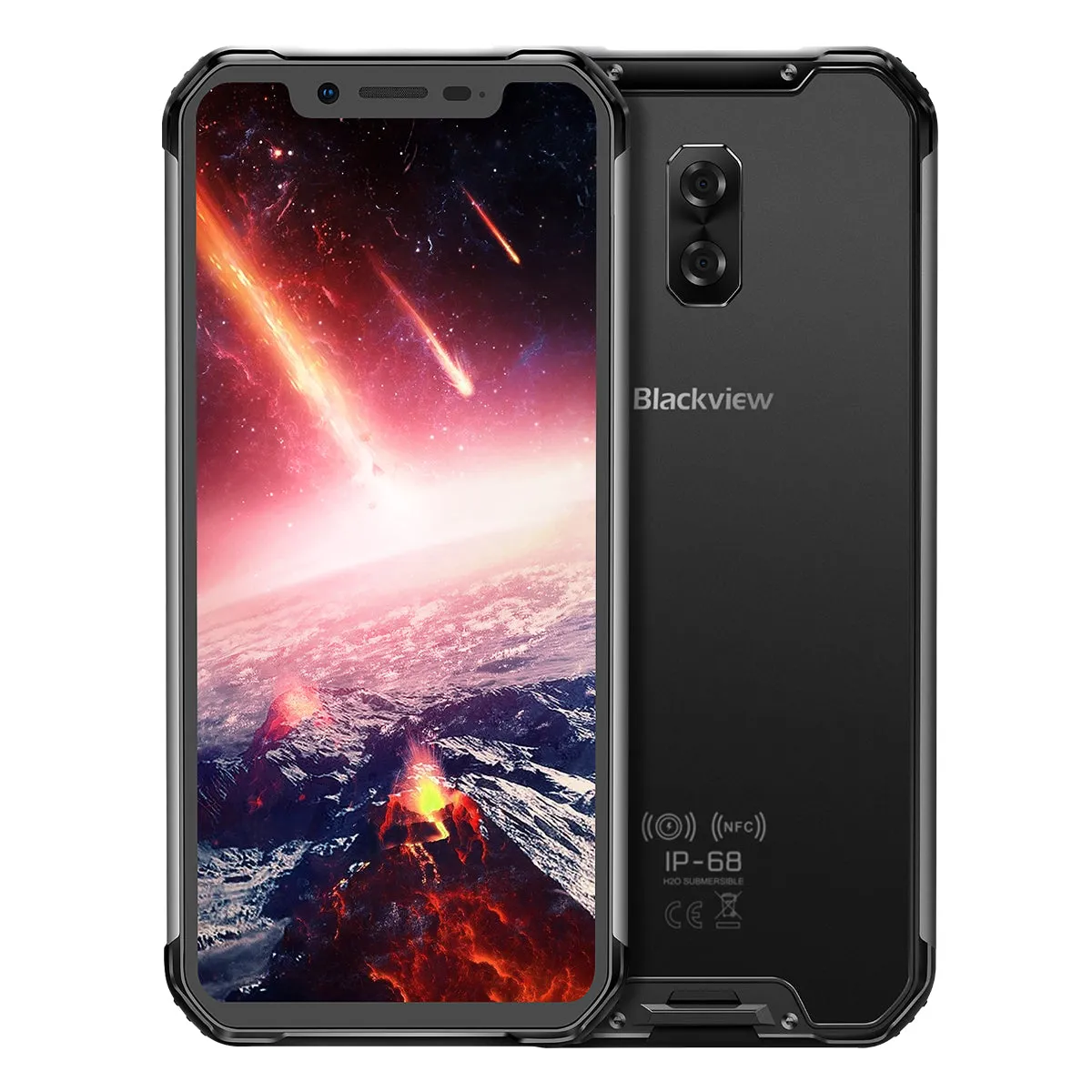 Blackview BV9600 Pro IP68 Waterproof Mobile Phone Helio P60 6GB   128GB 19:9 6.21"" FHD AMOLED NFC Android 8.1 5580mAh Black