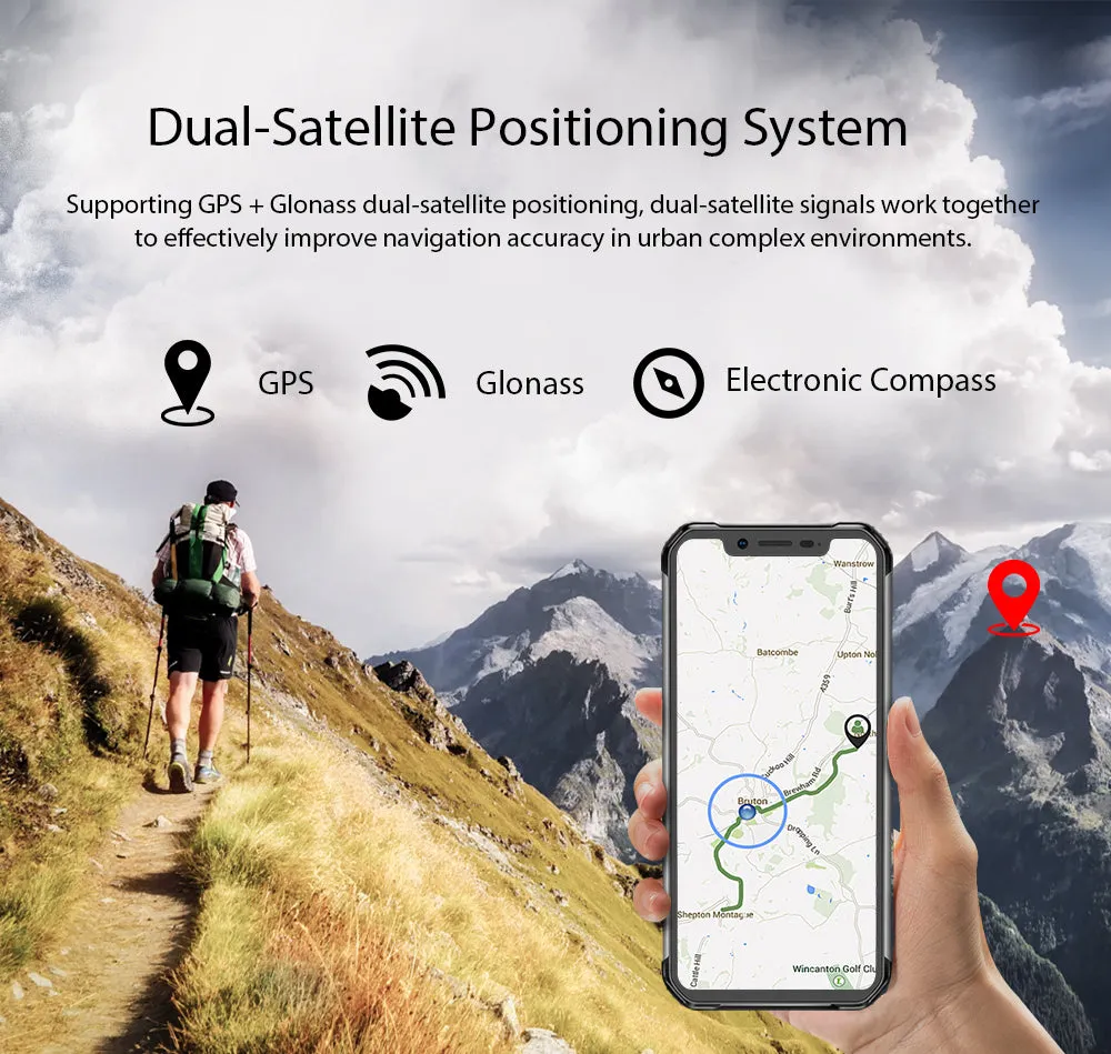 Blackview BV9600 Pro IP68 Waterproof Mobile Phone Helio P60 6GB   128GB 19:9 6.21"" FHD AMOLED NFC Android 8.1 5580mAh Black