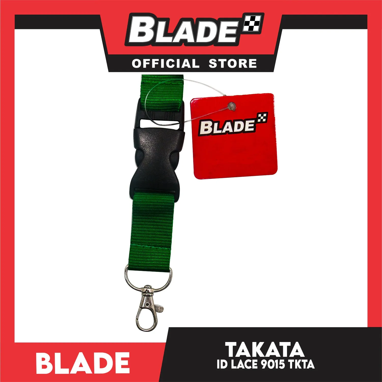 Blade ID Lace Takata Car Accessory Fabric Lanyard Neck Strap Detachable Clip 9015 (Green)